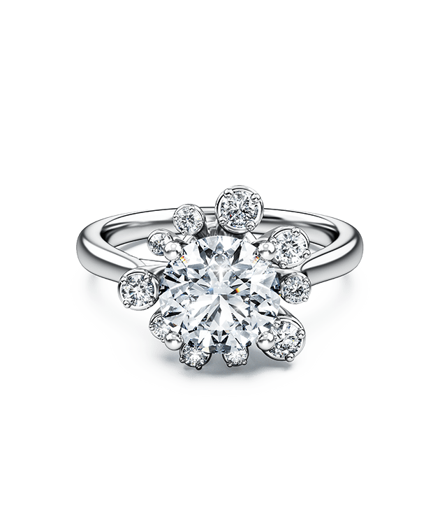 Galaxy ring, Laboratory grown diamonds 2 ct tw, 14K white gold