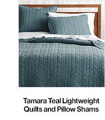 Tamara Teal Lightweight Quilts and Pillow Shams