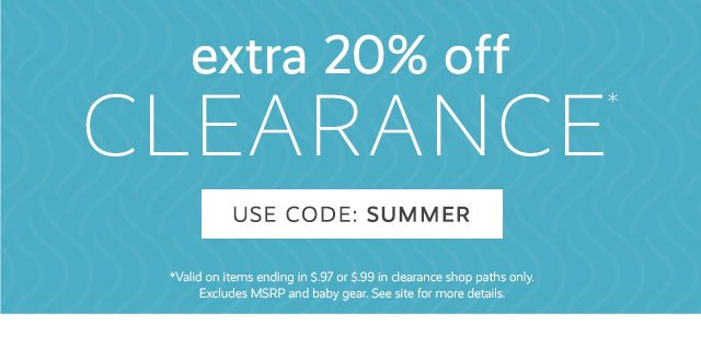 EXTRA 20% OFF CLEARANCE