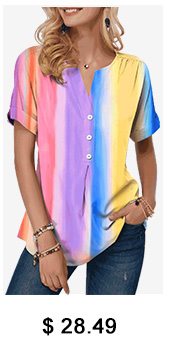 Split Neck Button Detail Tie Dye Print T Shirt