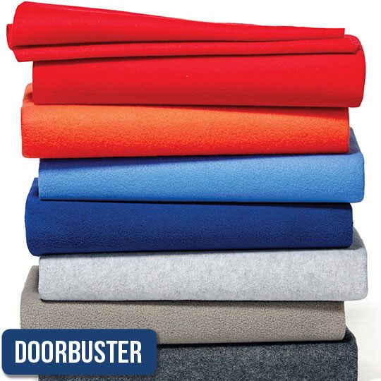 Image of DOORBUSTER Anti-Pill Plush and Blizzard Fleece Solids.