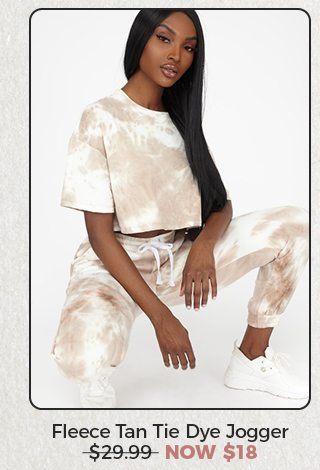 Fleece Tan Tie Dye Jogger