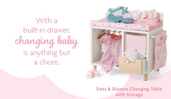 With a built-in drawer, changing baby is anything but a chore.