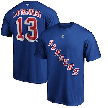 Fanatics Branded Alexis Lafrenière New York Rangers Blue Authentic Stack Name & Number T-Shirt