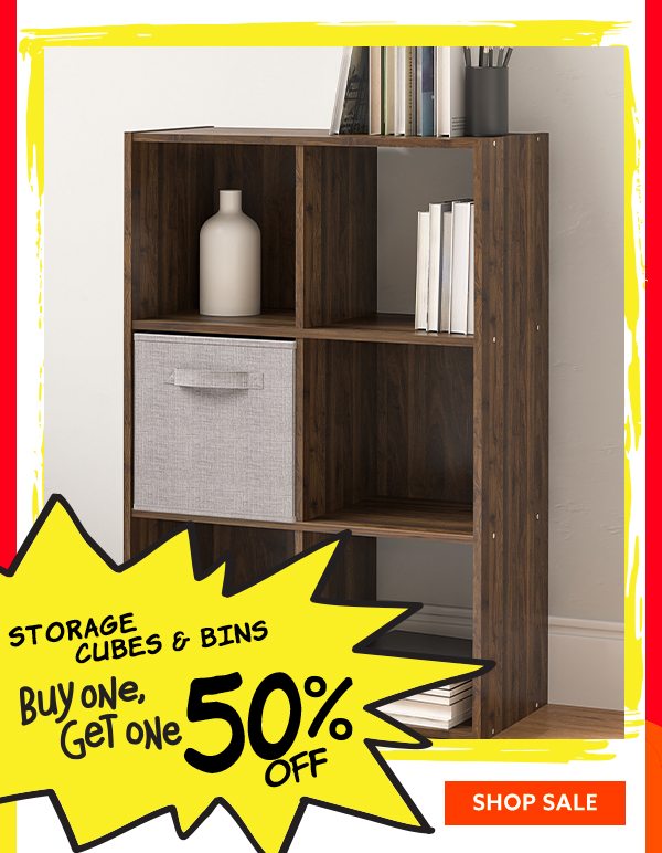 Storage cubes & bins buy one get one 50% off