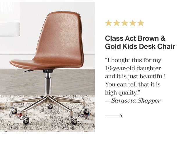 Class Act Brown & Gold Kids Desk Chair