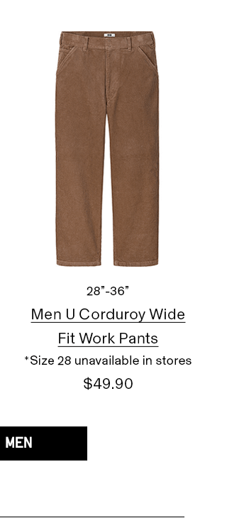 PDP20 - MEN U CORDUROY WIDE FIT WORK PANTS