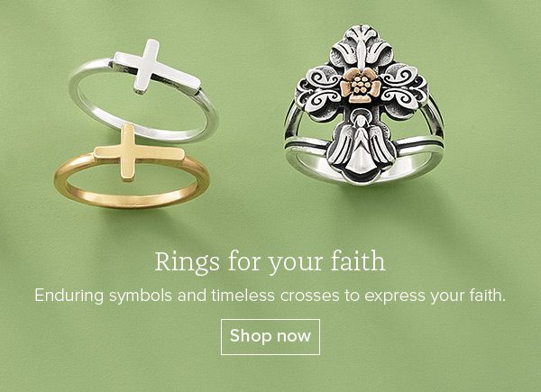 Rings for your faith - Enduring symbols and timeless crosses to express your faith. Shop now