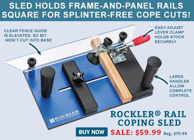 Save $20 on the Rockler Rail Coping Sled