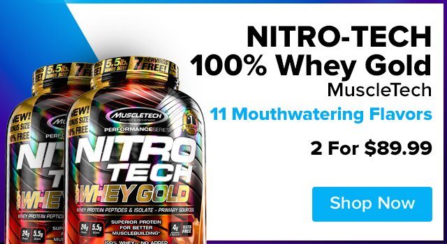 MuscleTech Nitro-Tech 100% Whey Gold - 2 for $89.99