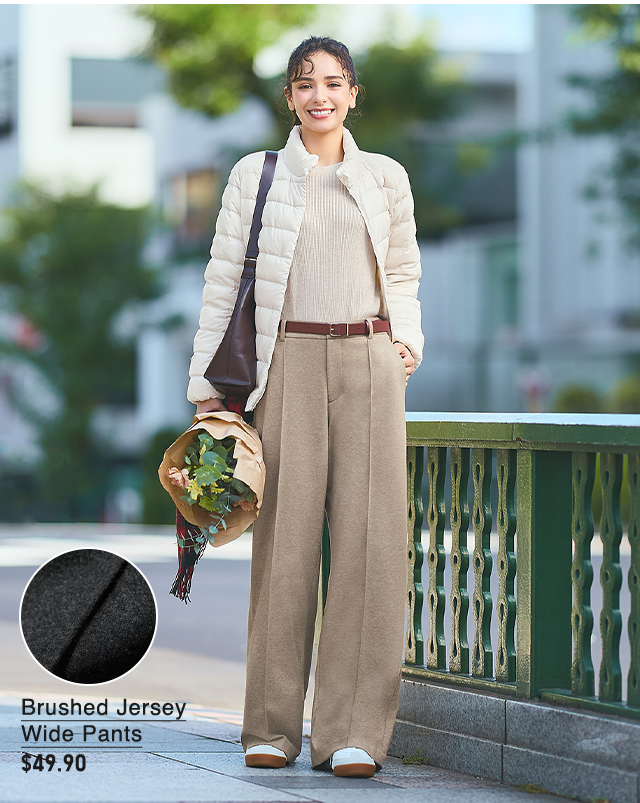 PDP2 - WOMEN BRUSHED JERSEY WIDE PANTS