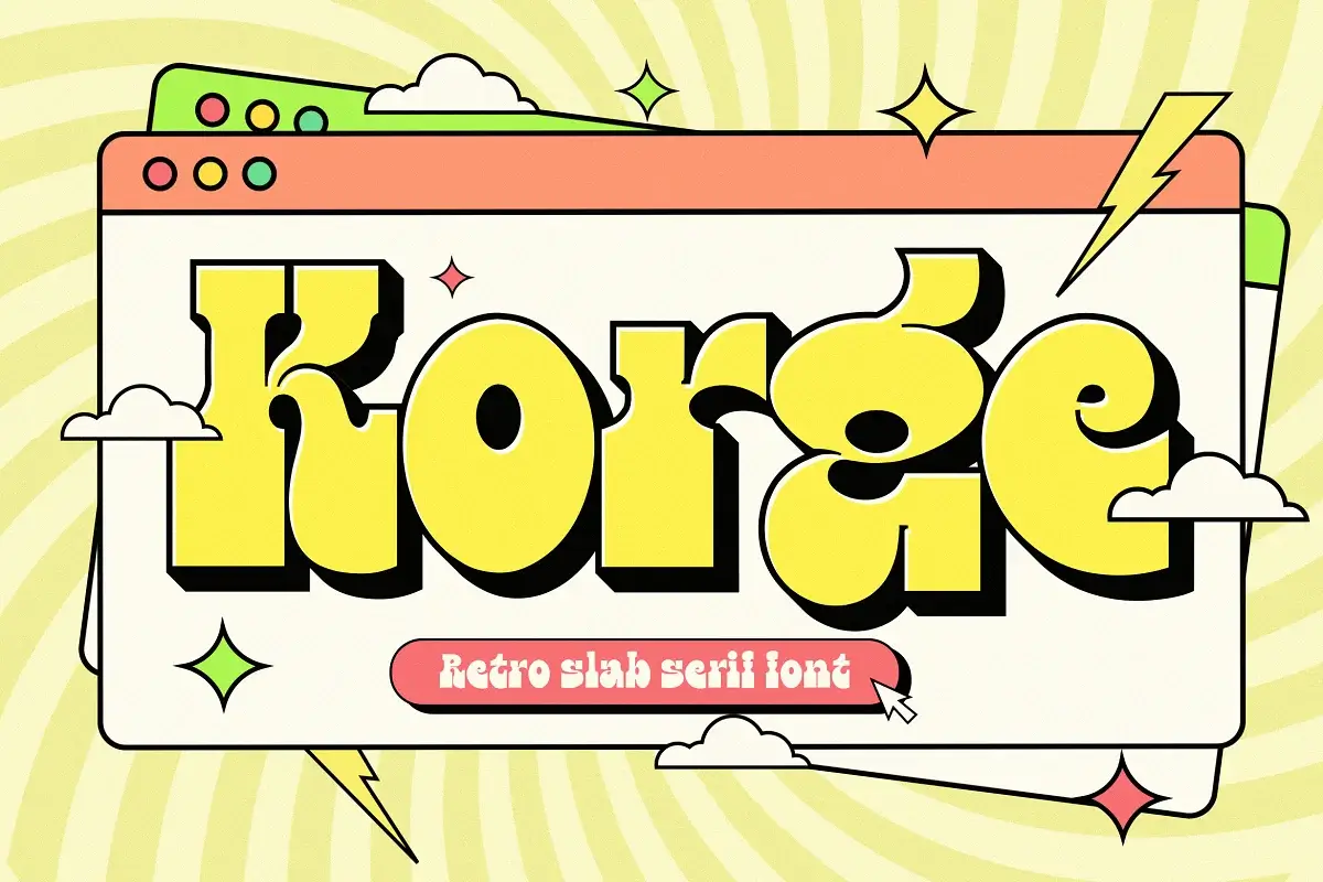 Korge | Bold Slab Serif Logo Font