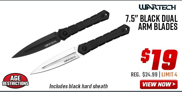 Wartech 7.5'' Black Dual Arm Blades