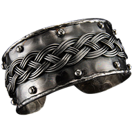 Braid and Stud Antique Silver Cuff Bracelet