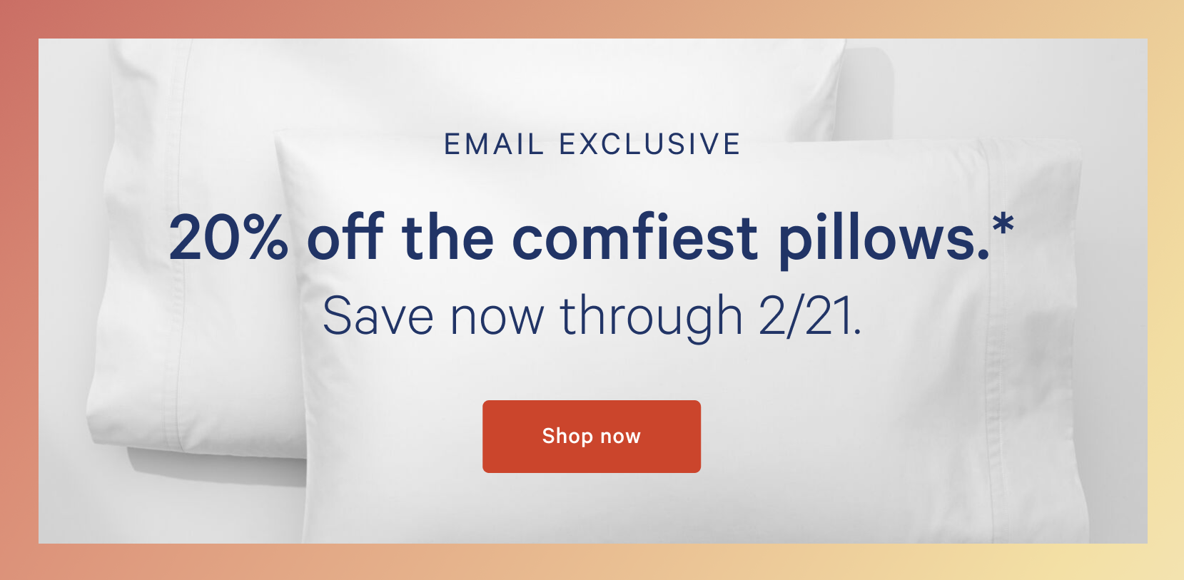 20% off pillows