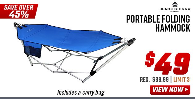 Black Sierra Portable Folding Hammock