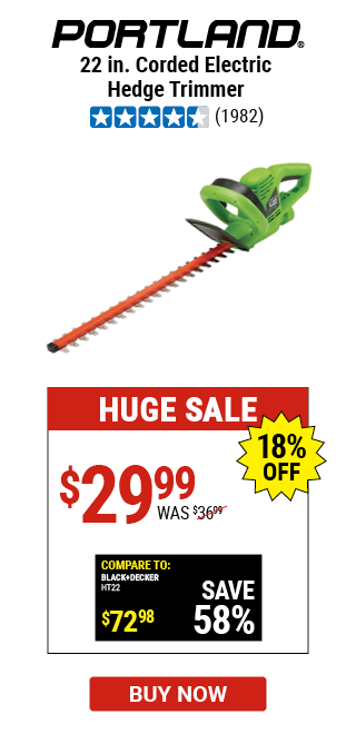 22 in. Corded Electric Hedge Trimmer