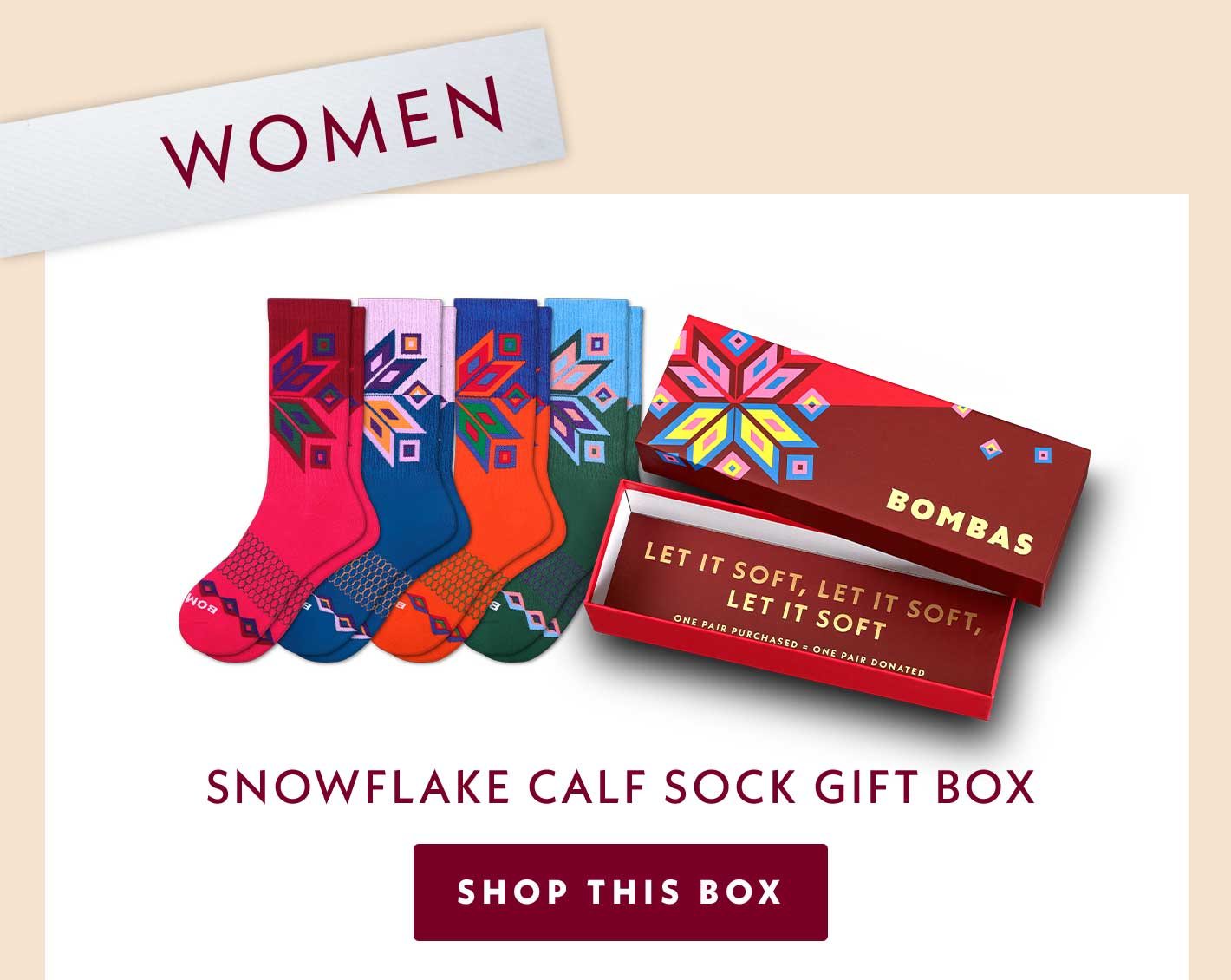Snowflake Calf Sock Gift Box