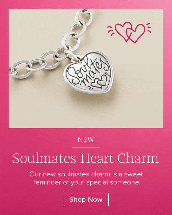 NEW Soulmates Heart Charm - Our new soulmates charm is a sweet reminder of your special someone. Shop Now