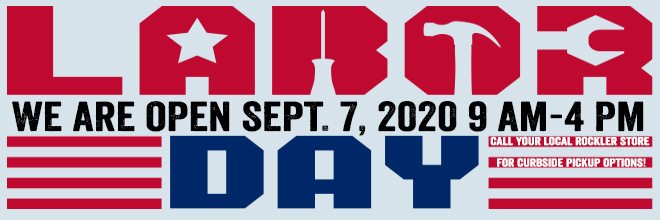 We Are Open Labor Day Sept. 7th 2020. 9 am - 4 pm. Call your local Rockler store for curbside pickup options!