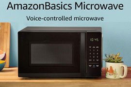 AmazonBasics 0.7 Cu. Ft 700W Microwave (Works with Alexa) w/ Child Lock, Kitchen Timer & 10 Power Levels