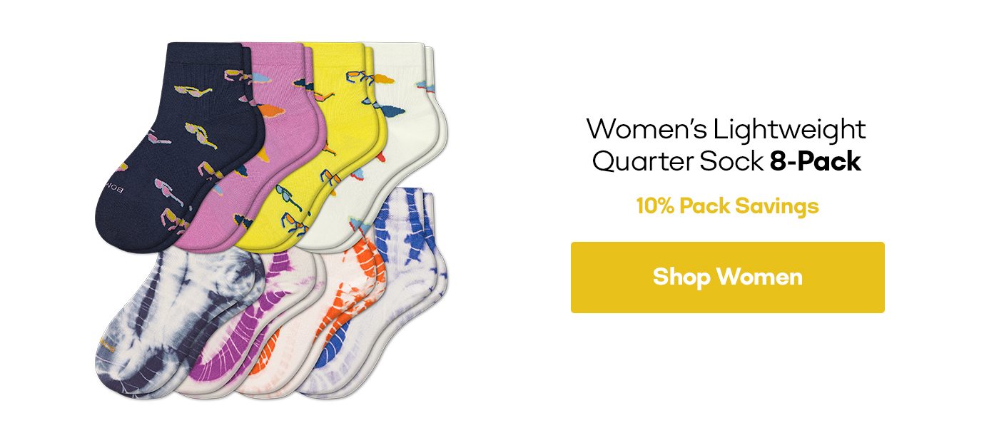 Women's Lightweight Quarter Sock 8-Pack 10% Pack Savings Shop Women