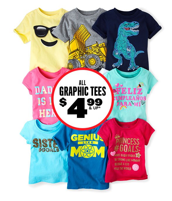 All Graphic Tees $4.99 & Up