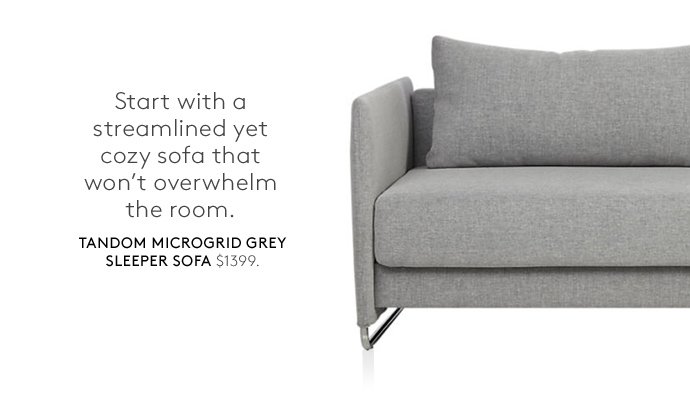 tandom microgrid grey sleeper sofa