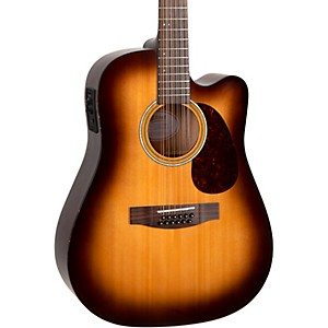 Mitchell T311TCE-BST Terra 12 String Acoustic Electric Dreadnaught Spruce Top Guitar Edge Burst 