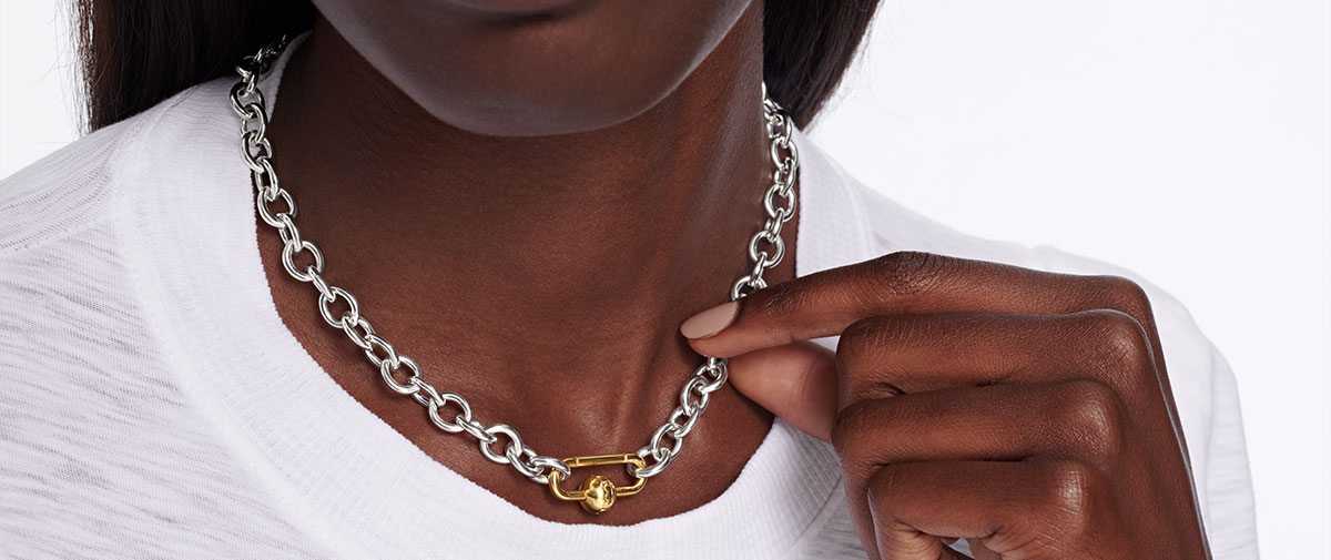 Two-Tone Sphere Lock Choker