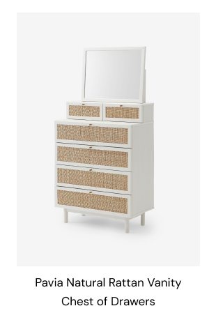 Pavia Natural Rattan Vanity Chest of Drawers