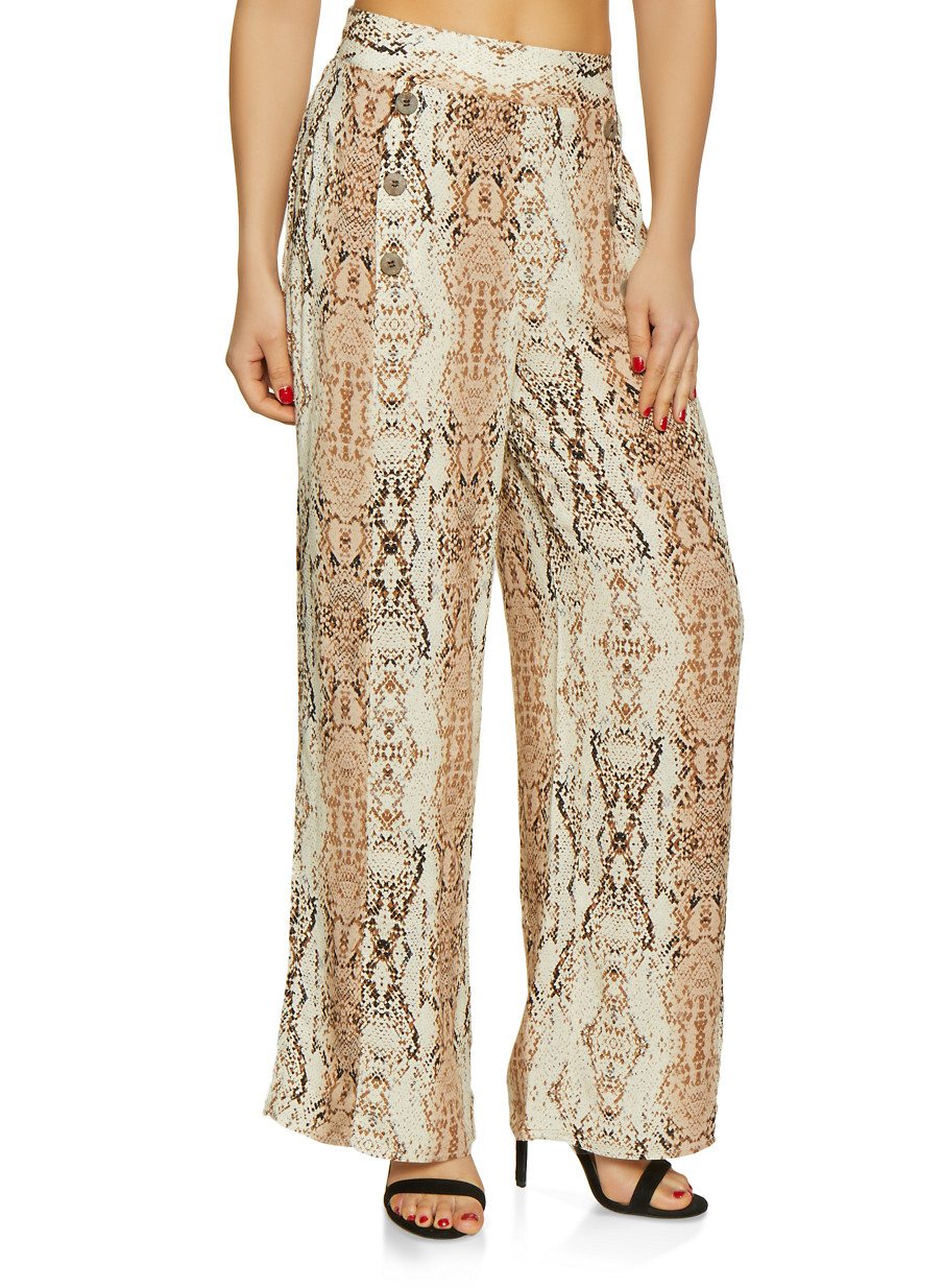 Snake Print Sailor Pants