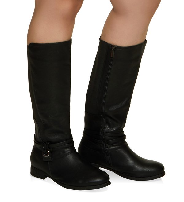 Gore Detail Tall Wide Calf Boots