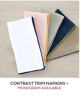 Contrast Trim Napkins - Monogram Available