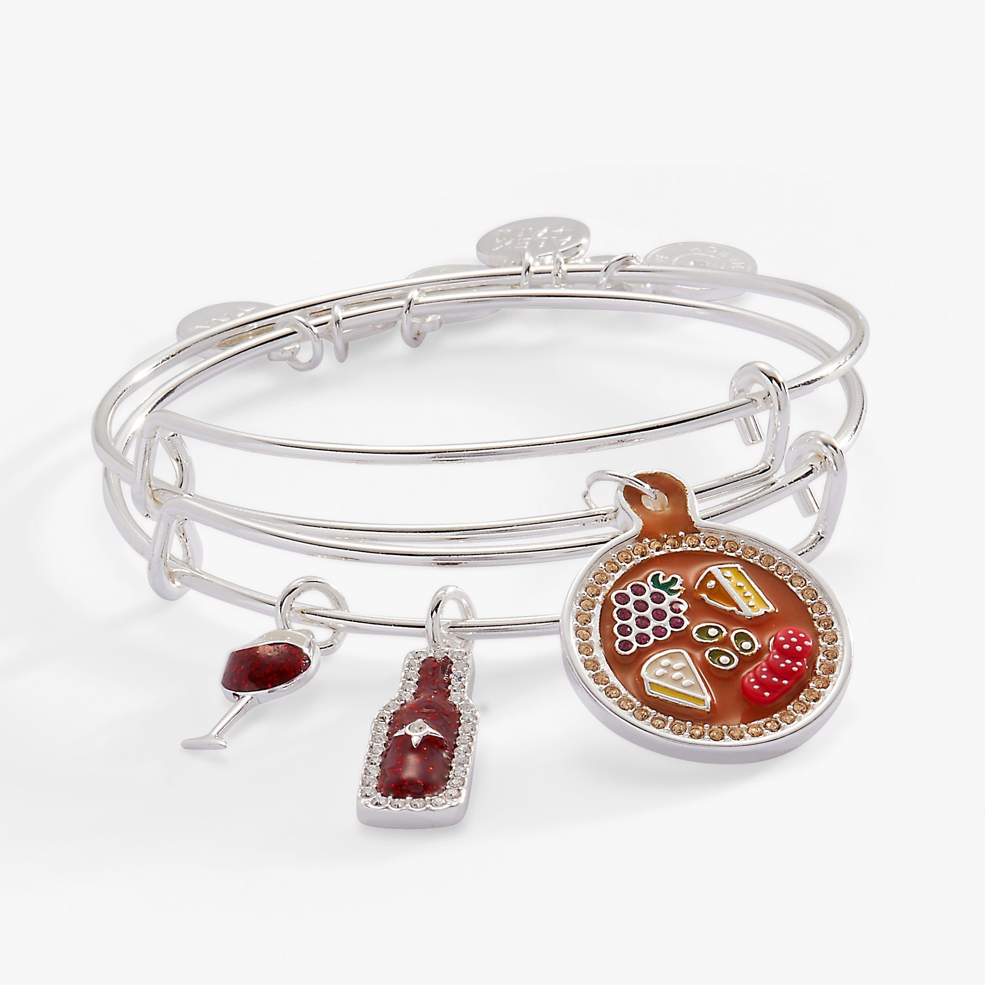 Image of Wine and Cheese BFF Bangle Set of 2