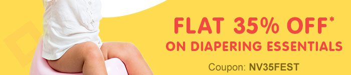 Flat 35% OFF* on Diapering Essentials | Coupon: NV35FEST