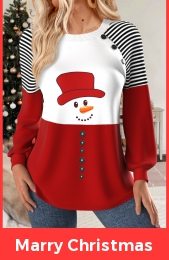 Christmas Multi Color Patchwork Snowman Print Long Sleeve Sweatshirt