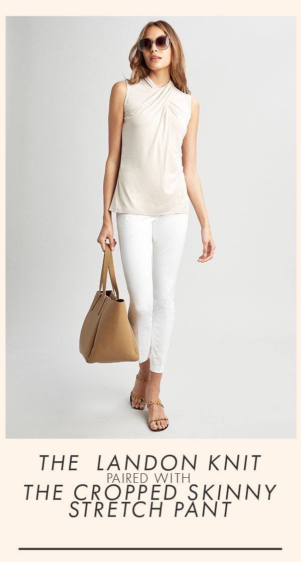 The Landon Knit paired with cropped skinny stretch pant