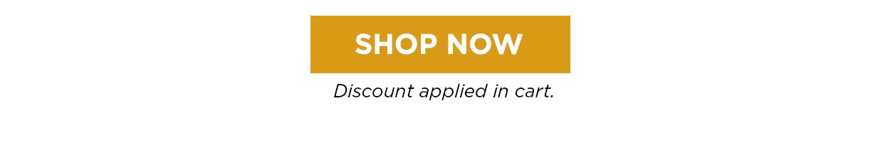 SHOP NOW button. Discount applied in cart.