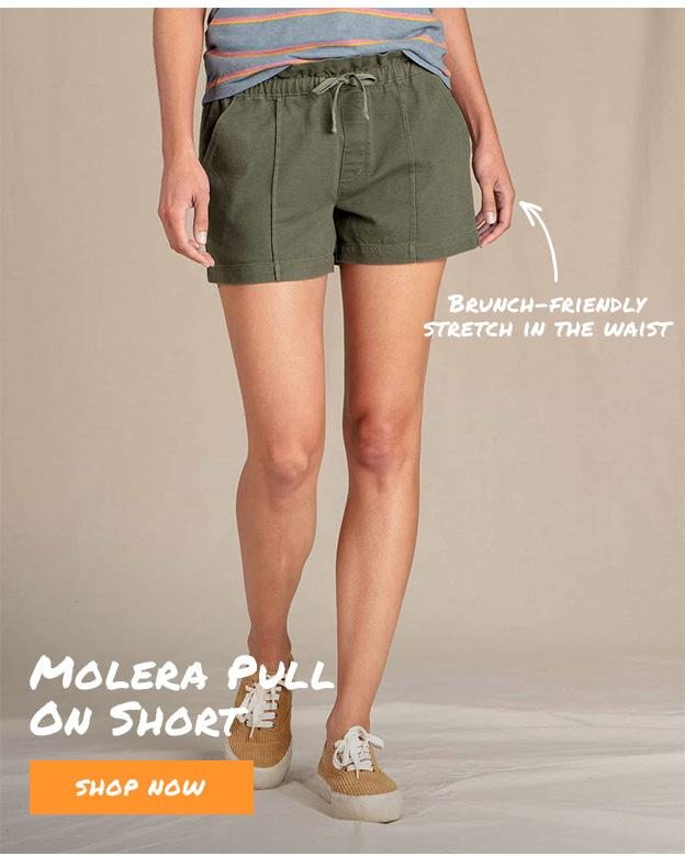 Molera Pull On Short. Brunch-friendly stretch in the waist.