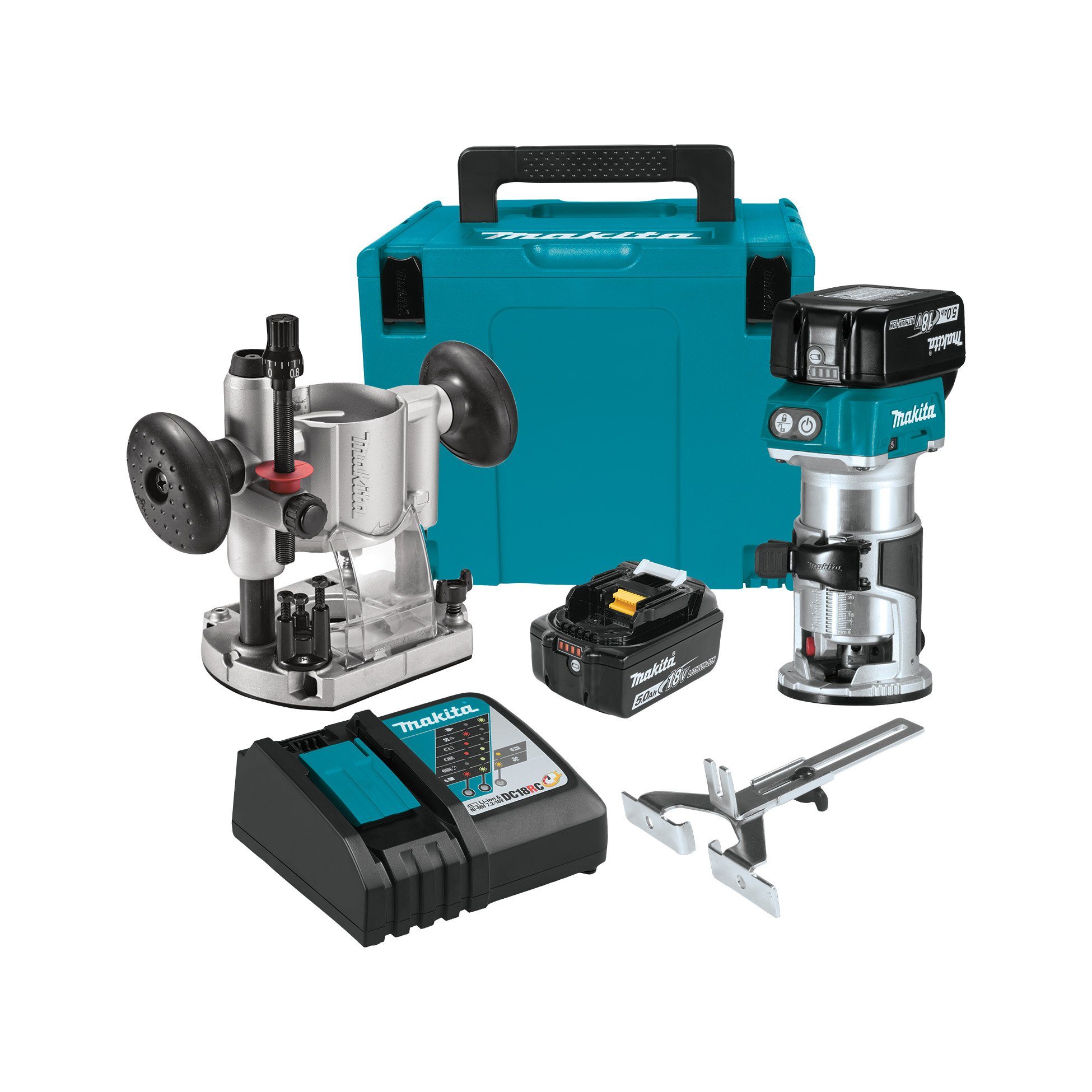 Makita XTR01T7 18V LXT Lithium-Ion Brushless Cordless Compact Router Kit with Plunge Base