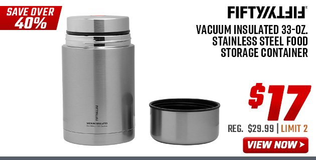 Fifty Fifty Vacuum Insulated 33-oz. Stainless Steel Food Storage Container