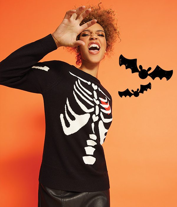 Womens Black Skeleton Jumper