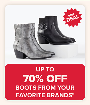 Up to 70% off boots from your favorite brands*