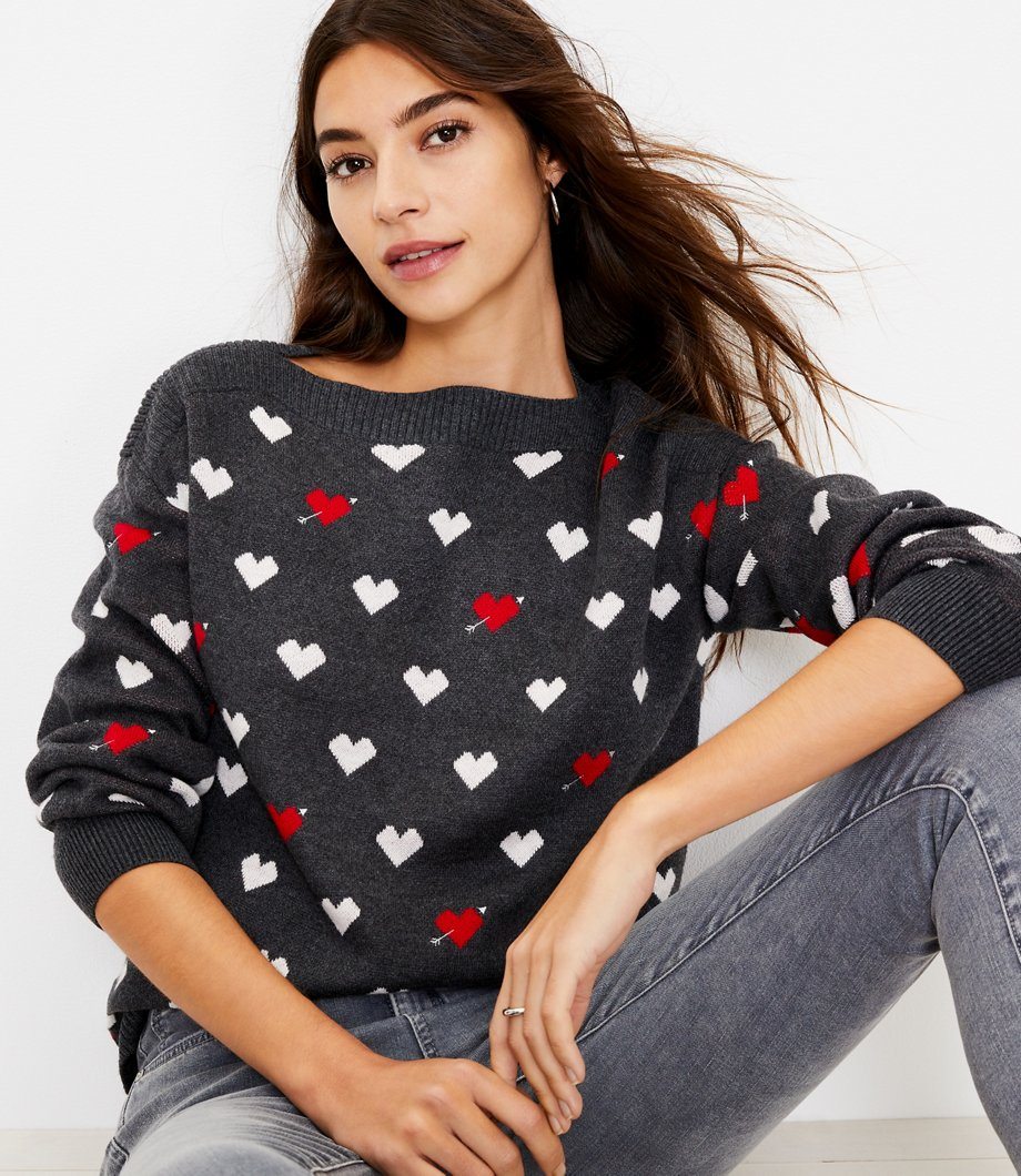 Heart Boatneck Sweater
