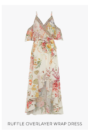 Ruffle Overlayer Wrap Dress Romantic Rites