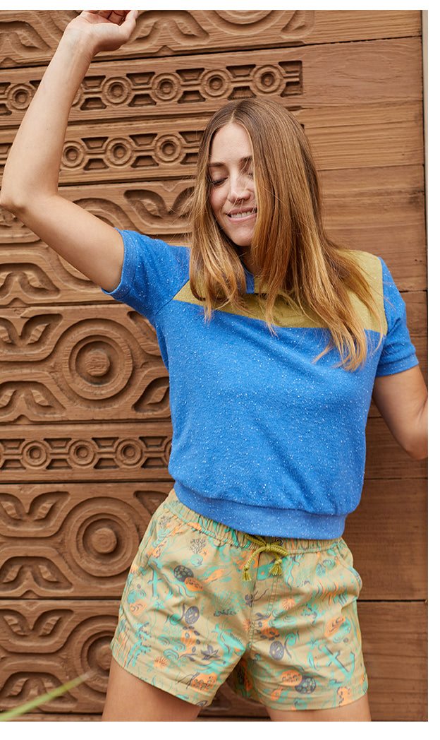 Women's Boundless Shorts in Mantis Reef Print