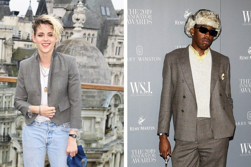Diptych of Kristen Stewart and Tyler, the Creator, both wearing Casio watches