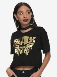 Black Panther Foil Logo Crop Top HT Exclusive