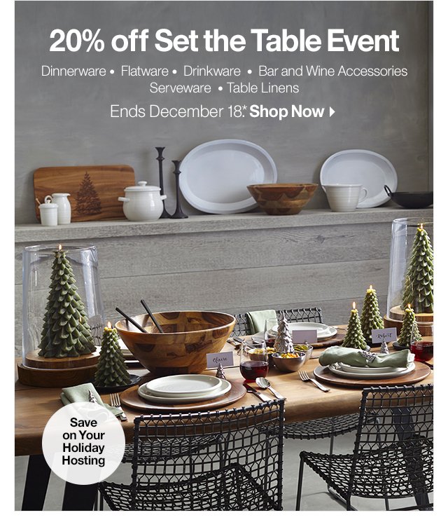 20% off Set the Table Event